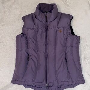 Ariat women’s dusky purple zip up down vest Sz S